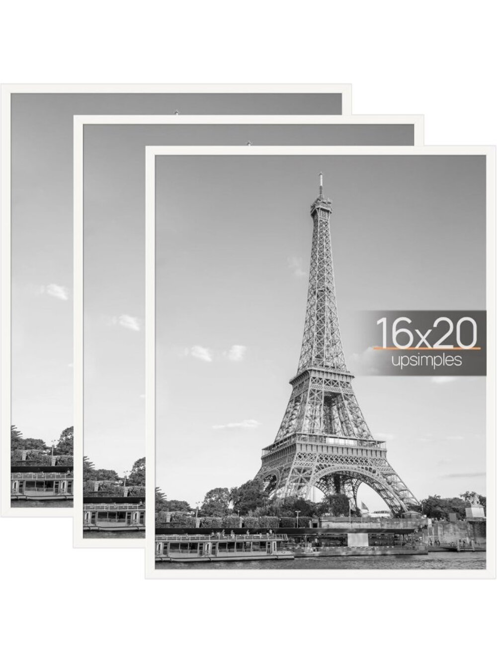 16x20 Easy Slide-In Poster Frames, White, Set of 3 - Perfect for Home Decor